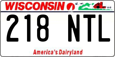 WI license plate 218NTL