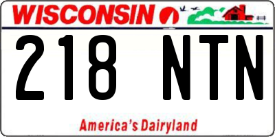 WI license plate 218NTN
