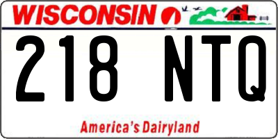 WI license plate 218NTQ