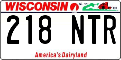 WI license plate 218NTR