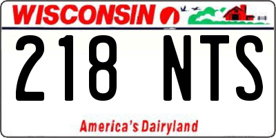 WI license plate 218NTS