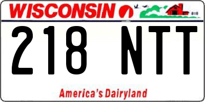 WI license plate 218NTT