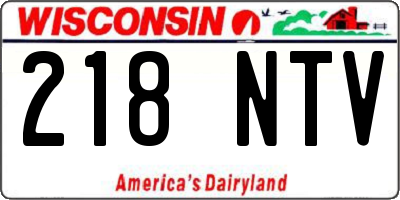 WI license plate 218NTV