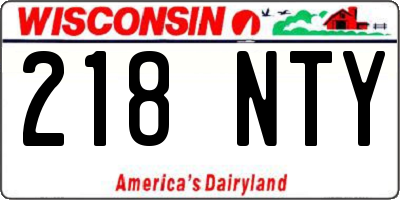 WI license plate 218NTY