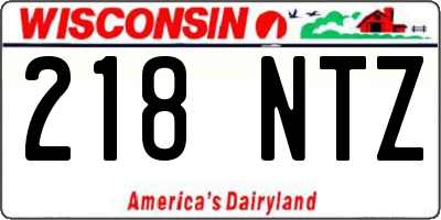 WI license plate 218NTZ