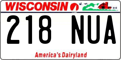 WI license plate 218NUA