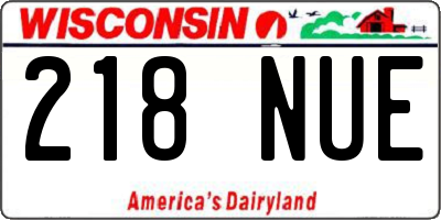 WI license plate 218NUE