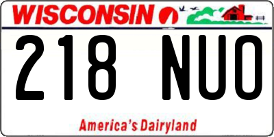 WI license plate 218NUO