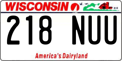 WI license plate 218NUU