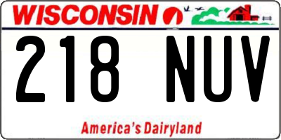 WI license plate 218NUV