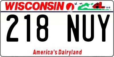 WI license plate 218NUY