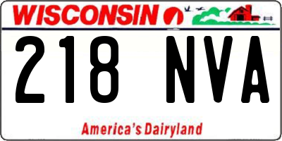 WI license plate 218NVA