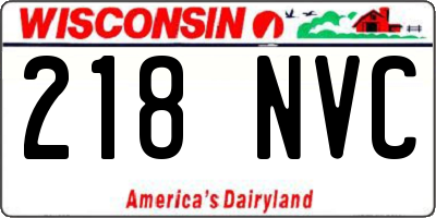 WI license plate 218NVC