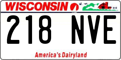 WI license plate 218NVE