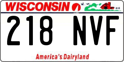 WI license plate 218NVF