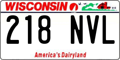 WI license plate 218NVL