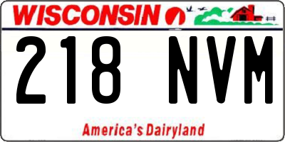 WI license plate 218NVM
