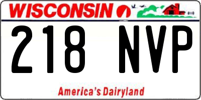 WI license plate 218NVP