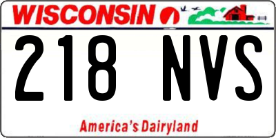 WI license plate 218NVS