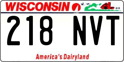 WI license plate 218NVT