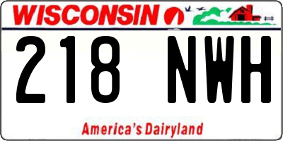 WI license plate 218NWH