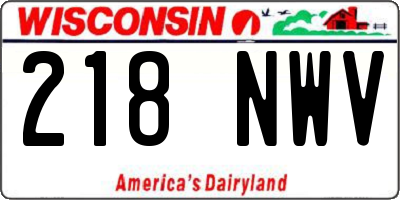 WI license plate 218NWV