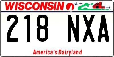 WI license plate 218NXA