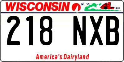 WI license plate 218NXB