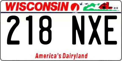 WI license plate 218NXE