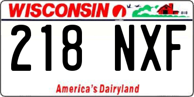 WI license plate 218NXF
