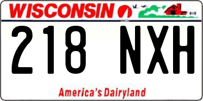 WI license plate 218NXH