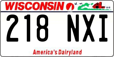 WI license plate 218NXI