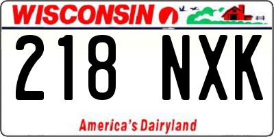 WI license plate 218NXK