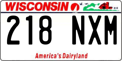 WI license plate 218NXM
