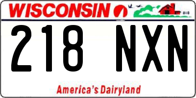 WI license plate 218NXN