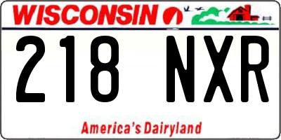 WI license plate 218NXR
