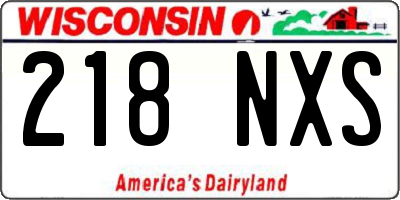 WI license plate 218NXS