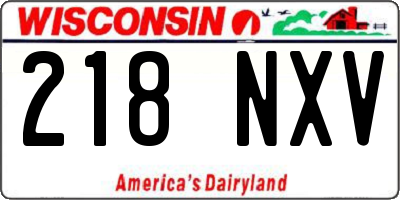 WI license plate 218NXV