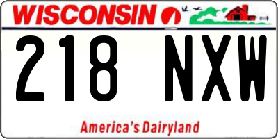 WI license plate 218NXW