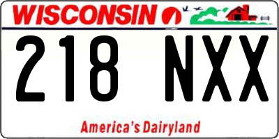 WI license plate 218NXX