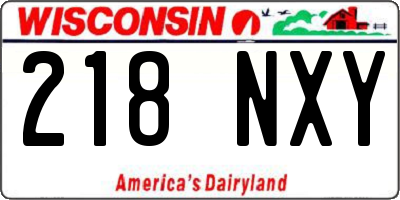 WI license plate 218NXY