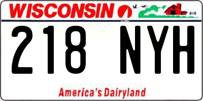 WI license plate 218NYH
