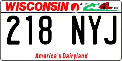 WI license plate 218NYJ
