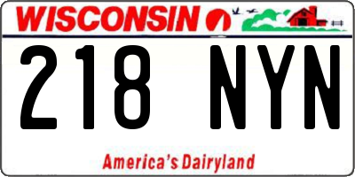 WI license plate 218NYN