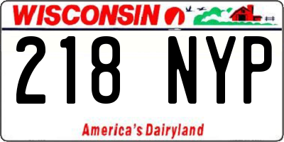 WI license plate 218NYP