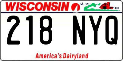 WI license plate 218NYQ