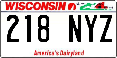 WI license plate 218NYZ