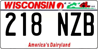 WI license plate 218NZB