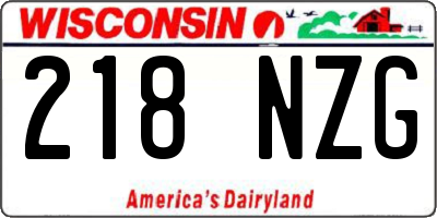 WI license plate 218NZG