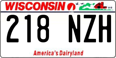 WI license plate 218NZH